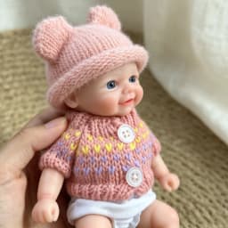 6 Inch Chubby Vivienne All Silicone Reborn Doll Lifelike Soft Solid Silicone Washable Doll Stress-relieving Toys