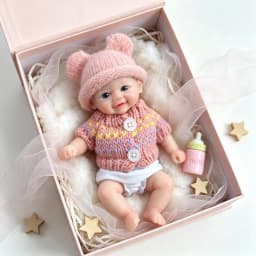 6 Inch Chubby Vivienne All Silicone Reborn Doll Lifelike Soft Solid Silicone Washable Doll Stress-relieving Toys