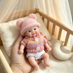 6 Inch Chubby Vivienne All Silicone Reborn Doll Lifelike Soft Solid Silicone Washable Doll Stress-relieving Toys