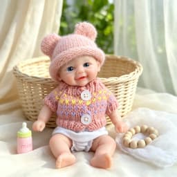 6 Inch Chubby Vivienne All Silicone Reborn Doll Lifelike Soft Solid Silicone Washable Doll Stress-relieving Toys