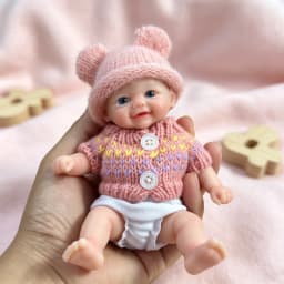 6 Inch Chubby Vivienne All Silicone Reborn Doll Lifelike Soft Solid Silicone Washable Doll Stress-relieving Toys