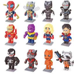 Hero Cartoon Micro Particle Building Blocks Children Assembly Toy Anime Action Figure Boy Girl Kid Gift Cute Toy Building Bricks