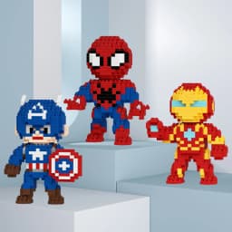 Hero Cartoon Micro Particle Building Blocks Children Assembly Toy Anime Action Figure Boy Girl Kid Gift Cute Toy Building Bricks