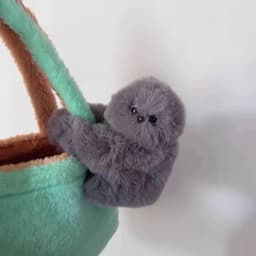 Shy Robot Owl Plush Pendant Cute Stuffed Doll Wristband Bag Hanging Ornament Soft Fluffy Keychain Decorative Accessory
