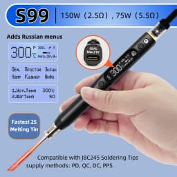 SEQURE S99 Repair Tool High Power 75W/150W Soldering Iron with C245 Tip Compatibility Anti-Static Welding Pen for Drone RC Model