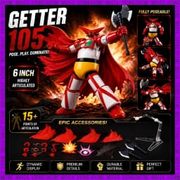 AC KO Getter 3 Machine 105 Action Figure 1/12 Scale Revoltech Style 6 Inch Articulated PVC Collectible Model Toy Gift Birthday