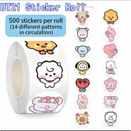 500PCS BT21 Cute Cartoon Stickers KOYA‌ RJ CHIMMY COOKY‌ SHOOKY‌ MANG‌ K-pop Idol Merch for DIY Phone Case Scrapbook Decoration