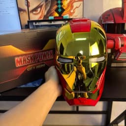 2026 New Iron Man Helmet 1:1 Electric Wearable Voice Control Anime Peripheral Model Collectible Prop Adult Role‑Play Birthday Gi