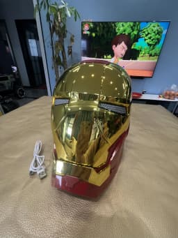 2026 New Iron Man Helmet 1:1 Electric Wearable Voice Control Anime Peripheral Model Collectible Prop Adult Role‑Play Birthday Gi
