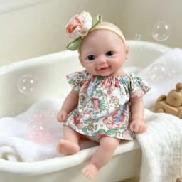 6 Inch All Silicone Reborn Doll Chubby Vivienne Lifelike Soft Solid Silicone Washable Doll Stress-relieving Collection Toys