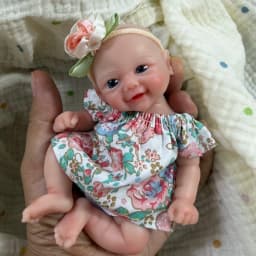 6 Inch All Silicone Reborn Doll Chubby Vivienne Lifelike Soft Solid Silicone Washable Doll Stress-relieving Collection Toys