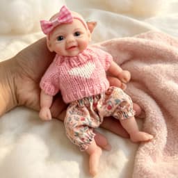1Pc 6 Inch All Silicone Reborn Doll Vivienne Smile Bebe Lifelike Soft Squishy Silicone Toy For Doll Enthusiasts and Collectors