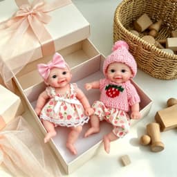 1Pc 6 Inch All Silicone Reborn Doll Vivienne Smile Bebe Lifelike Soft Squishy Silicone Toy For Doll Enthusiasts and Collectors