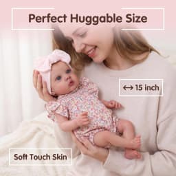 NPK Lifelike 15inch Mikki 3D Painted With Visible Veins Reborn Soft Vinyl Doll Newborn Bebe With Cloth Body