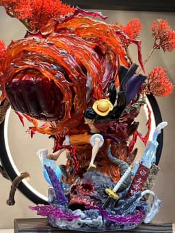 One Piece Gk Anime Figure Luffy With Led Toys Gear 3 Figurine Red Roc Pvc Statue Collectible Model Decoration Birthday Gift ﻿