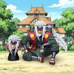 【HY STUDIO】Jiraiya Figure Sitting Pose Shippuden Anime Model Statue Collectible Toy Gift for Fans Decoration
