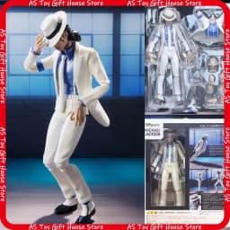 Shfiguarts Michael Jackson Action Character Movable Collectible Model Toy Moonwalk Pose Home Decoration Gift For Adult Collector
