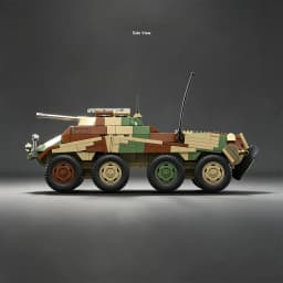 Puma Sd.Kfz.234 Wheeled Armored Reconnaissance Vehicle Building Block Model Kit 8x8 Combat Vehicle Toy