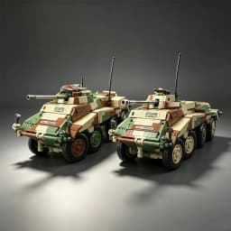 Puma Sd.Kfz.234 Wheeled Armored Reconnaissance Vehicle Building Block Model Kit 8x8 Combat Vehicle Toy