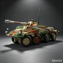 Puma Sd.Kfz.234 Wheeled Armored Reconnaissance Vehicle Building Block Model Kit 8x8 Combat Vehicle Toy