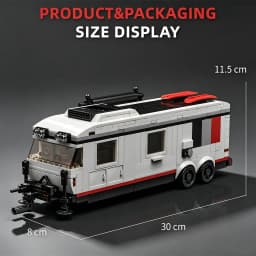 MOC City Series RS6 Ski Edition Towing Set with Caravan & Tow Vehicle – Building Block Toy Model Kit