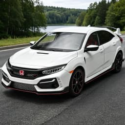 1:18 Honda Civic Type R Alloy Car Model Slide Multi-door Light Toy Ornament Diecast Alloy Car Model Collectible Gift