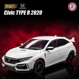 1:18 Honda Civic Type R Alloy Car Model Slide Multi-door Light Toy Ornament Diecast Alloy Car Model Collectible Gift