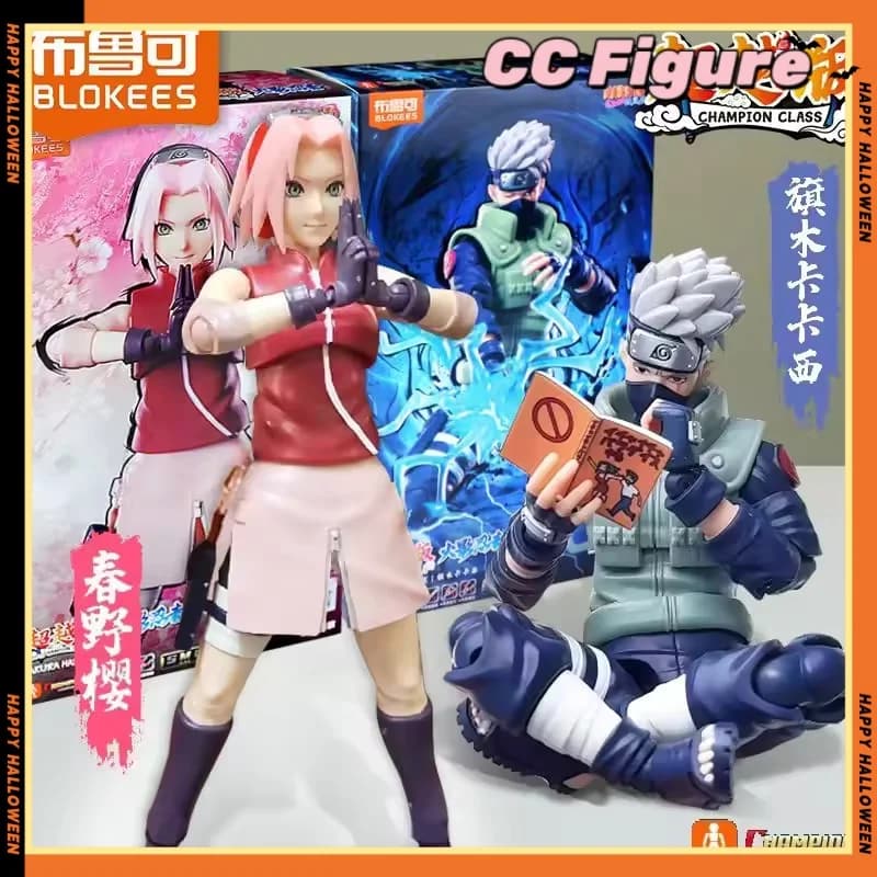 BLOKEES Naruto Shippuden Champion Class Model Kit Hatake Kakashi Haruno Sakura Collectible Action Figure Anime Gift For Fans