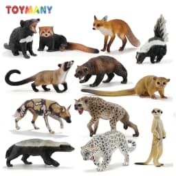 Toymany Simulation Carnivore Wildlife Animal Model Toy Mini Figures Dolls Action Figurines Toys Children Gift Cake Decoration