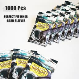 Dragon Shield Inner Sleeves Clear Standard Size 1000ct Card Protectors Individual Pack for Tabletop Games