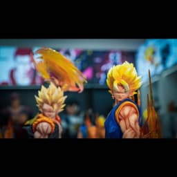 JT Statue 40cm/15.75inch Dragon Ball Z Vegetto Figure 3 Heads Replace Super Saiyan Action Figures Collection Model Toys Gifts