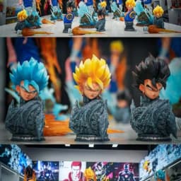 JT Statue 40cm/15.75inch Dragon Ball Z Vegetto Figure 3 Heads Replace Super Saiyan Action Figures Collection Model Toys Gifts