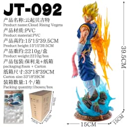 JT Statue 40cm/15.75inch Dragon Ball Z Vegetto Figure 3 Heads Replace Super Saiyan Action Figures Collection Model Toys Gifts