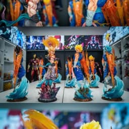 JT Statue 40cm/15.75inch Dragon Ball Z Vegetto Figure 3 Heads Replace Super Saiyan Action Figures Collection Model Toys Gifts