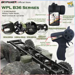 WPL B36 B36-2 B36-3 6WD RC Car 1:16 Full Scale Military Transport Vehicle Model Six Wheel Drive Climbing Off-Road RC Truck Toys
