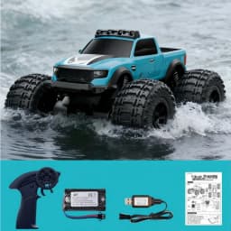 2.4G Land&Water RC Car Waterpoof 4WD Full Proportional Remote Control Off-Road Climbing Amphibious Truck Car Toys for Kids C8816