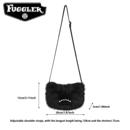 Original Fuggler Ugly Teeth Monster Plush Toys Shoulder Bag Fuggler Wide Eyed Weirdo McStinkles Cat Peluche Crossbody Bag Gifts
