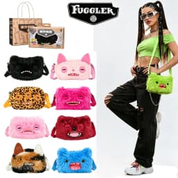 Original Fuggler Ugly Teeth Monster Plush Toys Shoulder Bag Fuggler Wide Eyed Weirdo McStinkles Cat Peluche Crossbody Bag Gifts