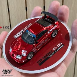 In Stock Ready To Ship MiniGT 1132 1:64 Toyota Supra MK4 Top Secret GT-300 Chrome Red LHD Diecast Model Car