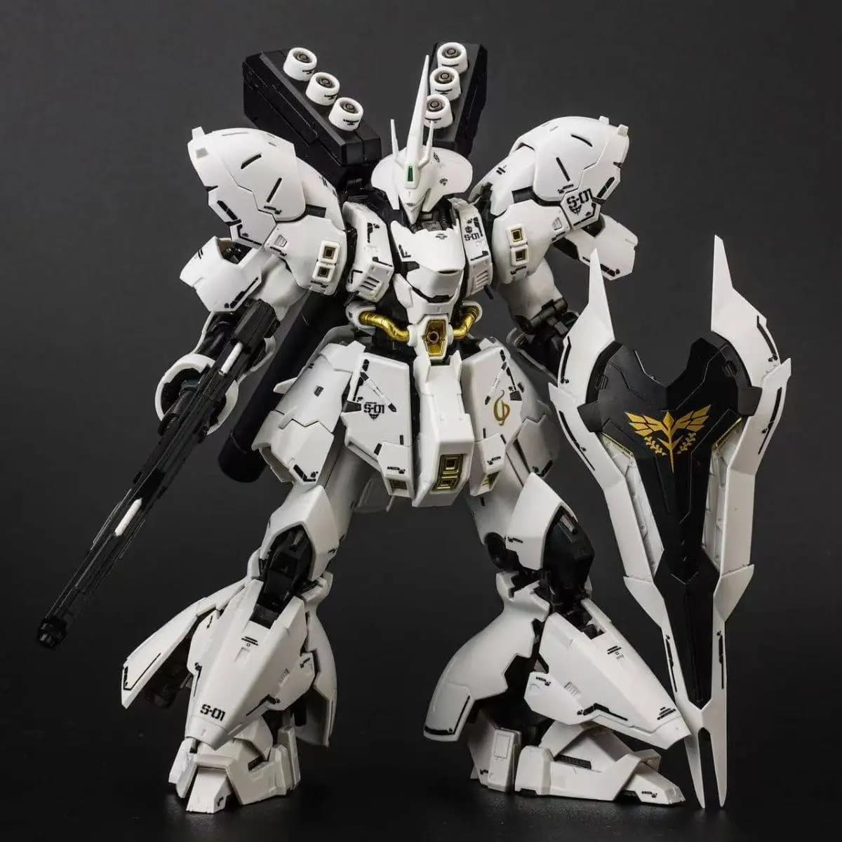 RG MSN-04 White Version Mobile Assembly Mech Figure Kit High Detail Assembly Battle Model Toys Desktop Decoration Birthday Gifts