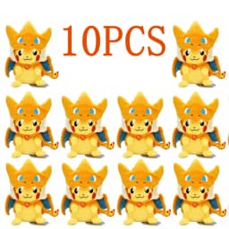 10pcs Pokemon Official Plush Toy - Charmander, Squirtle, Pikachu Plush, Bulbasaur Stuffed Animal Toy, Pokemon Doll Birthday Gift