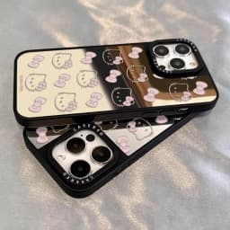 Luxurious Cute Creative Cartoon Cat Acrylic Phone Case for iPhone 17 16 15 14 13 Pro Max Plus All-inclusive Anti-fall Girls Gift