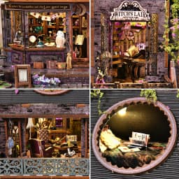 Magic Castle Book Nook Kit 3D DIY Wooden Puzzle Handmade Bookshelf Dollhouse Model Bookend Building Home Decor