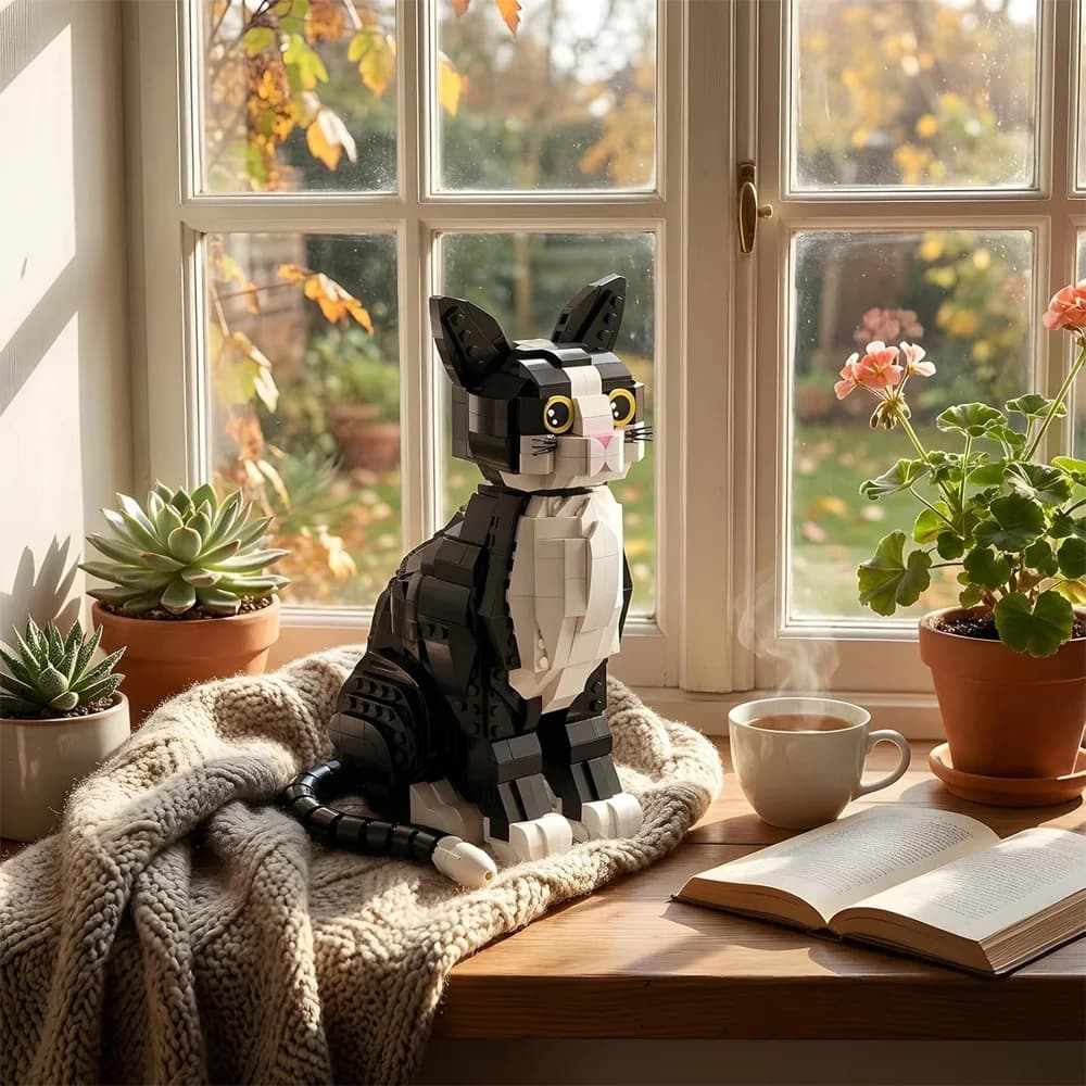 Model Assembly Kit Cat Figurine Cat-shaped Set Specially Designed for Animal Lovers As An Immersive Assembly Kit Suitable for Use As A Decorative Item on The Living Room Table