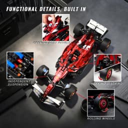 1:8 Scale Race Car Building Set for Adults 1915+PCS Red Open-Wheel Racing Car Model Kit Collectible Display Building Blocks Gift