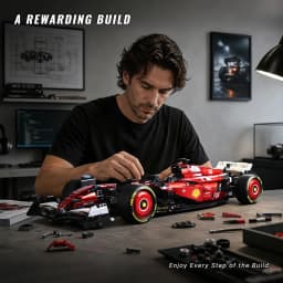 1:8 Scale Race Car Building Set for Adults 1915+PCS Red Open-Wheel Racing Car Model Kit Collectible Display Building Blocks Gift