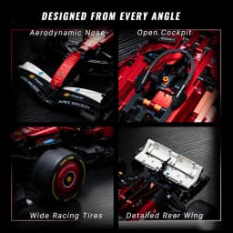 1:8 Scale Race Car Building Set for Adults 1915+PCS Red Open-Wheel Racing Car Model Kit Collectible Display Building Blocks Gift