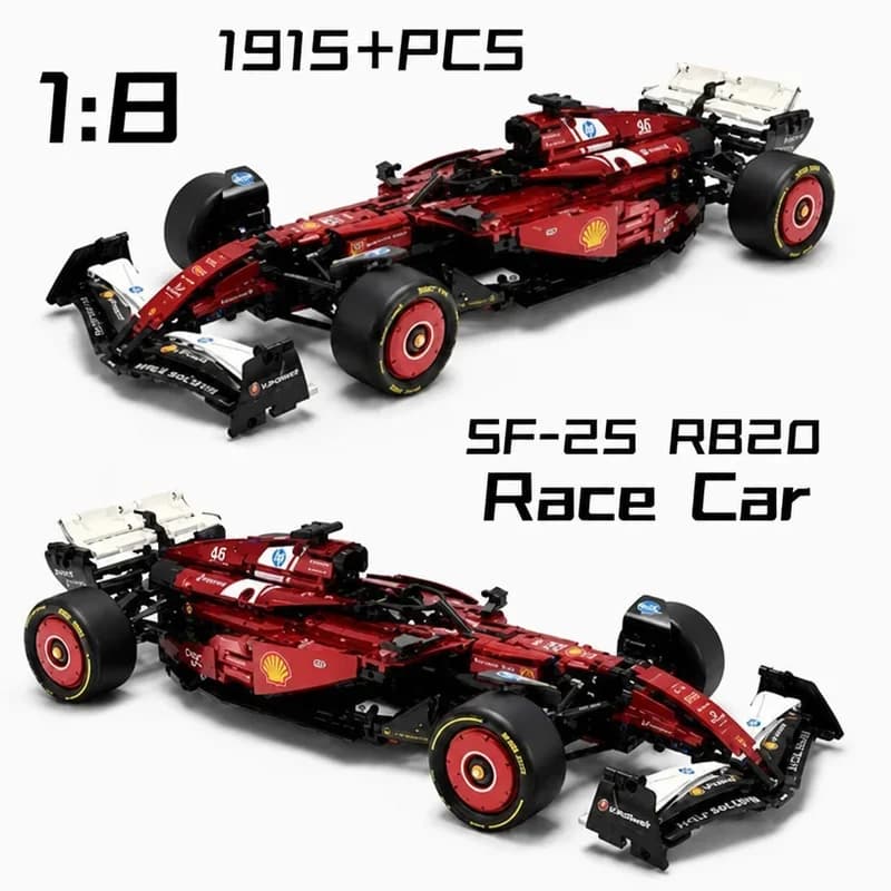 1:8 Scale Race Car Building Set for Adults 1915+PCS Red Open-Wheel Racing Car Model Kit Collectible Display Building Blocks Gift