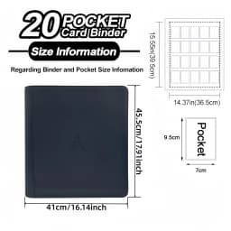 Premium 20 Pocket Card Binder –1280 Collection Binder Folder Card Album Card Holder Fit for TCG & Sports Cards. Collector's Drea