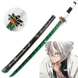 104cm Demon Slayer Kokushibo Katana Anime Kimetsu No Yaiba Cosplay Prop Ninja Real Size Japanese Katana Samurai Sword Wood Toy